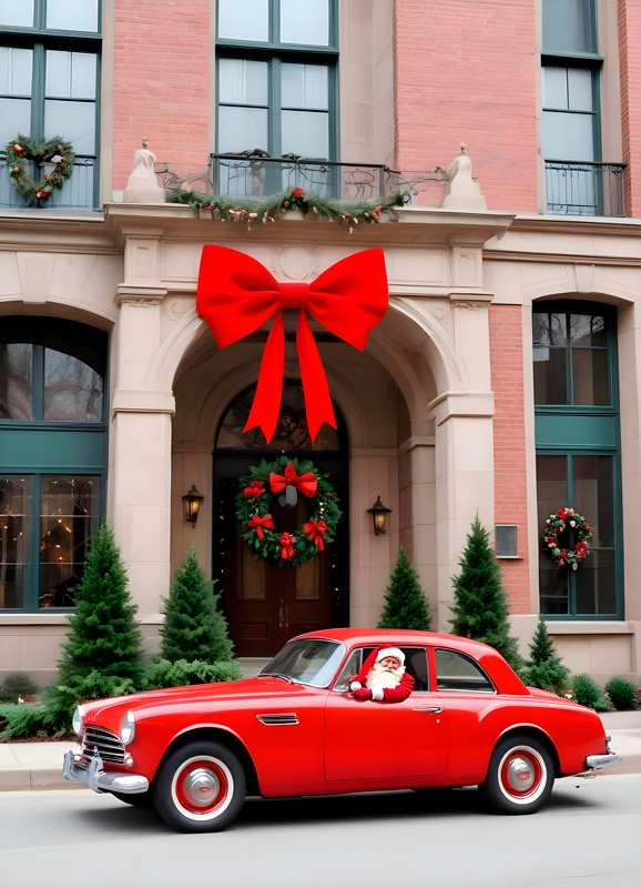 Poster de navidad coche en invierno - TenVinilo