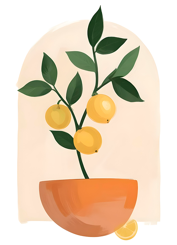 Poster plantas pequeño árbol frutal - TenVinilo