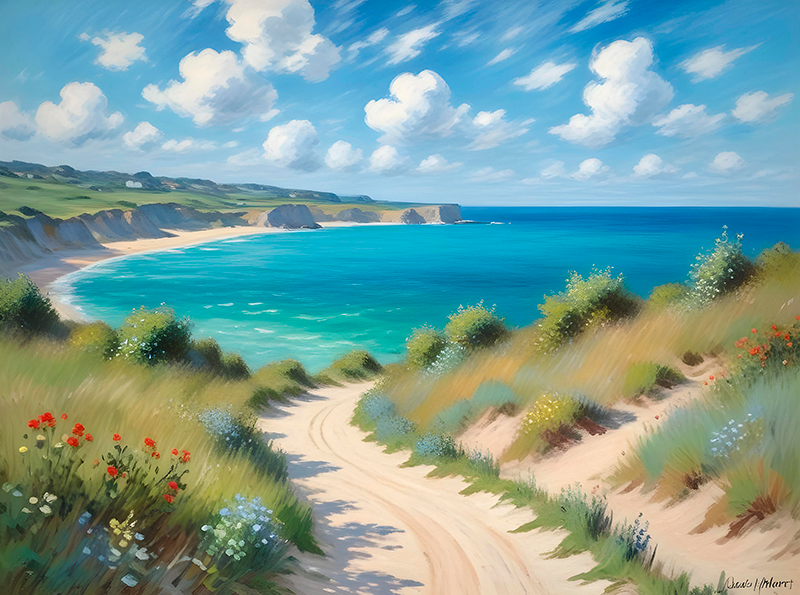 Poster paisaje hermosa vista al mar - TenVinilo