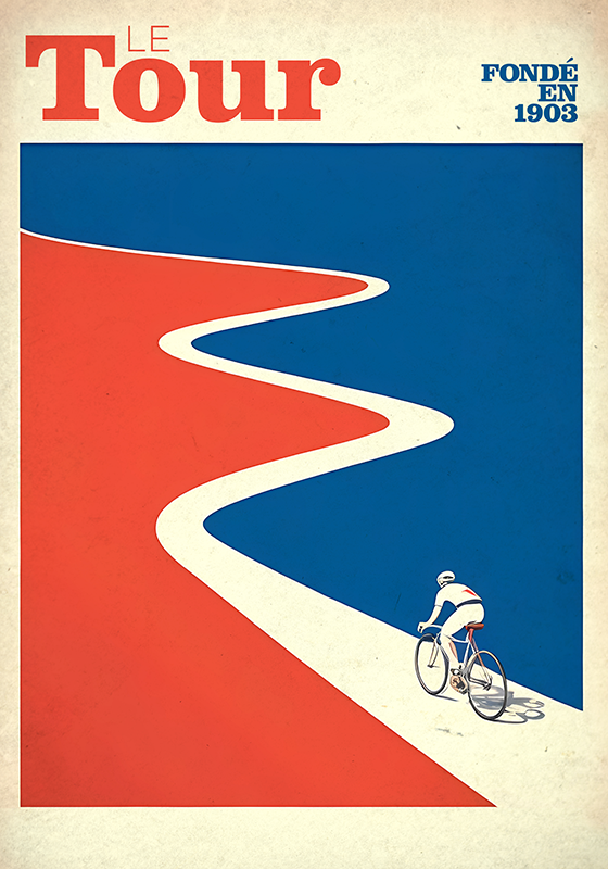 Poster ciclismo tour vintage - TenVinilo