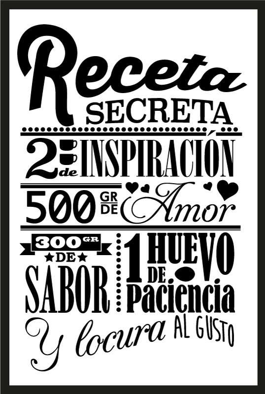 Poster cocina receta secreta - TenVinilo