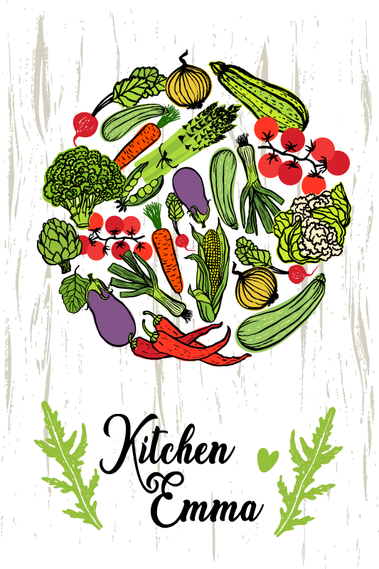 Poster cocina huerto con verduras - TenVinilo