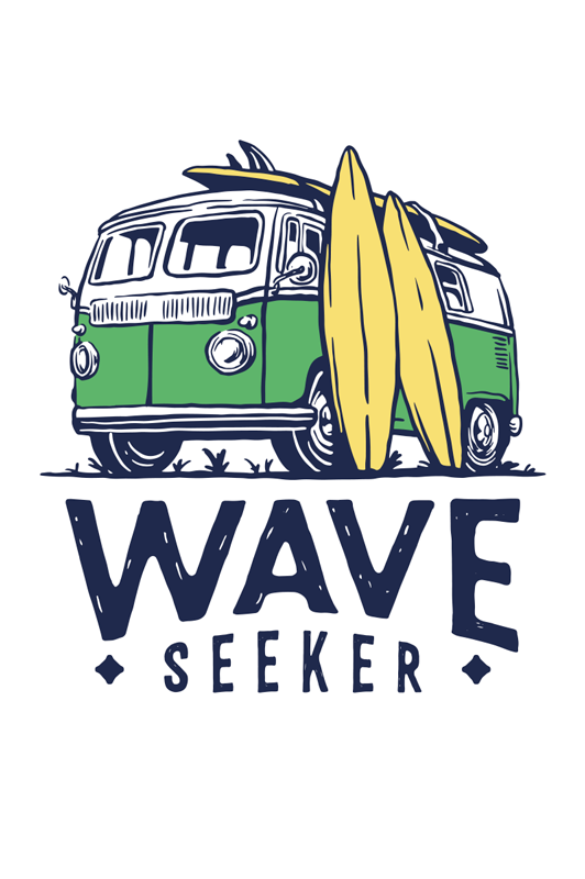 Poster habitación juvenil furgoneta surfero - TenVinilo