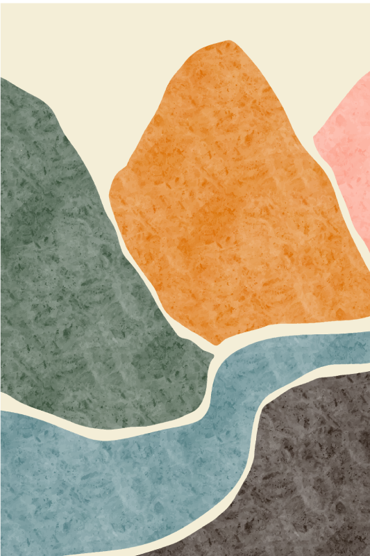 Poster para salón pintura moderna abstracta - TenVinilo