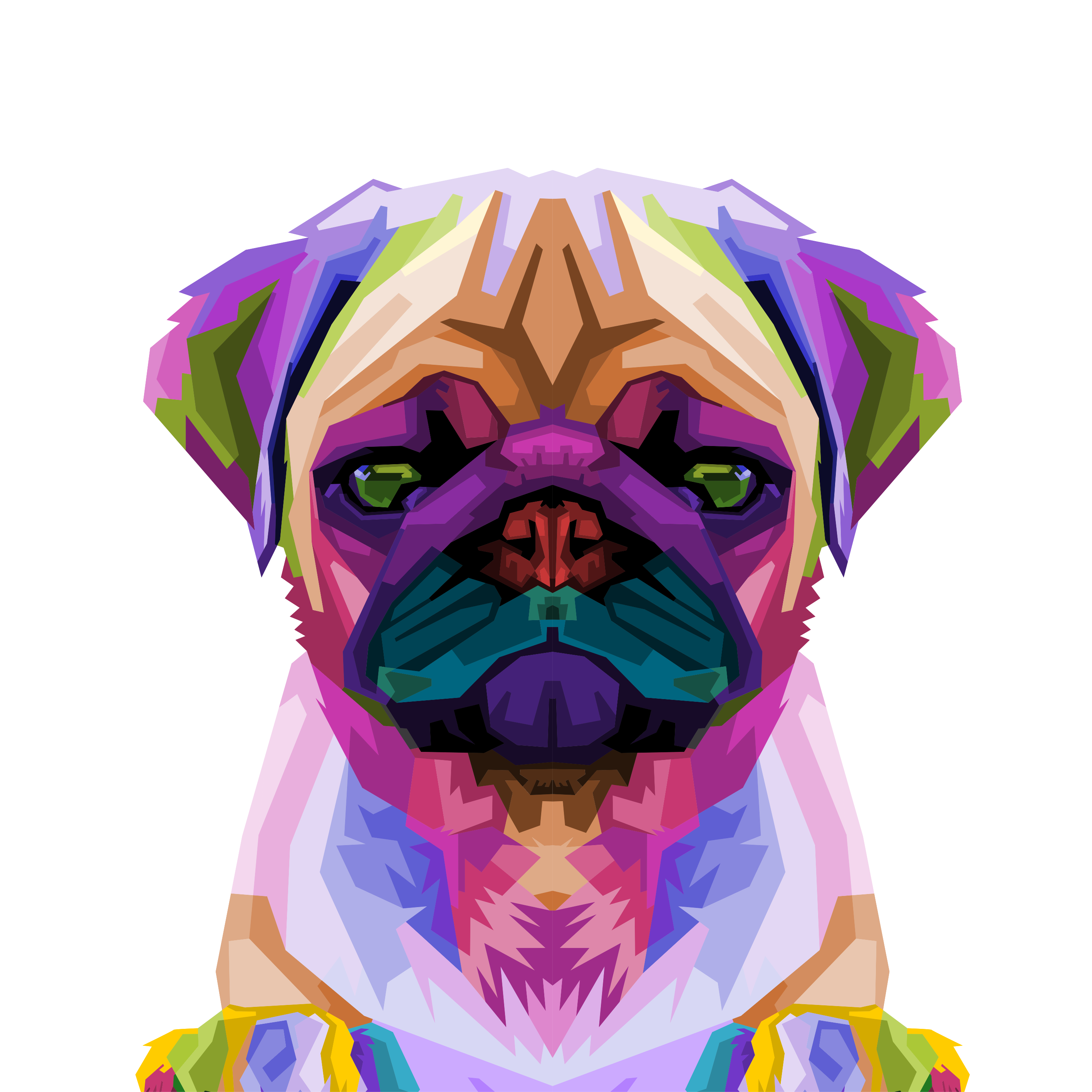 Poster para salón perro pug en pop art - TenVinilo