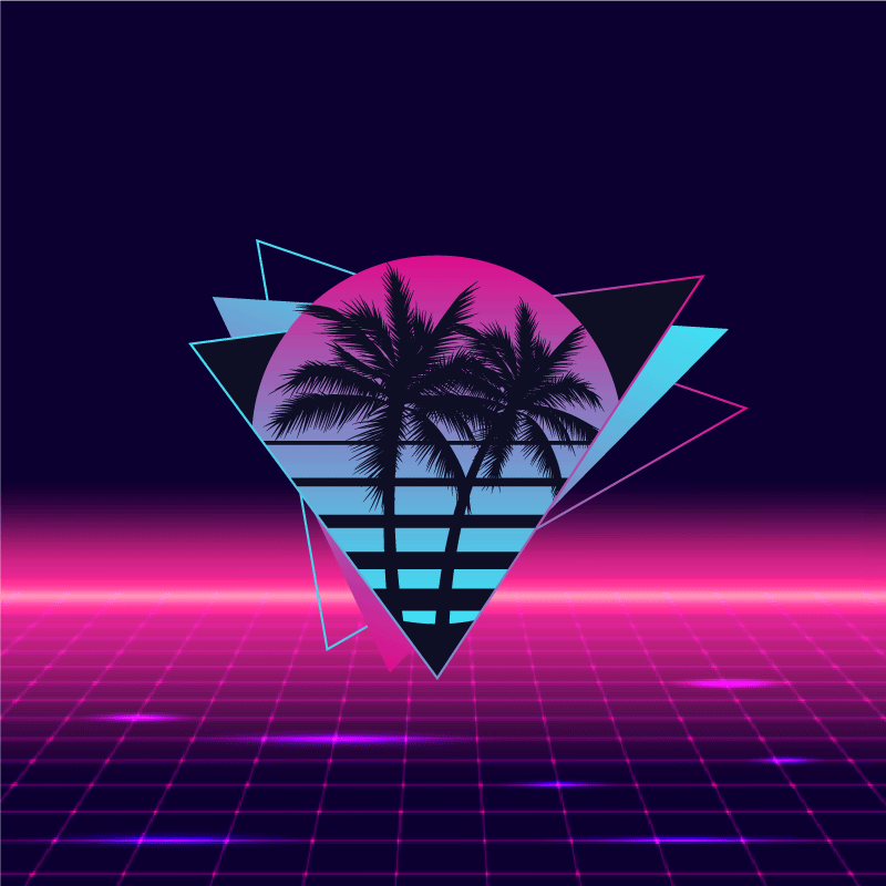 Poster para salón palmera estilo vaporwave - TenVinilo