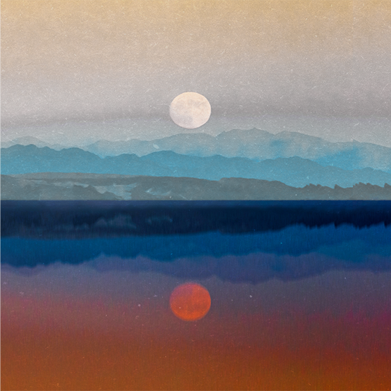 Poster para salón diseño hermoso de luna espacial - TenVinilo