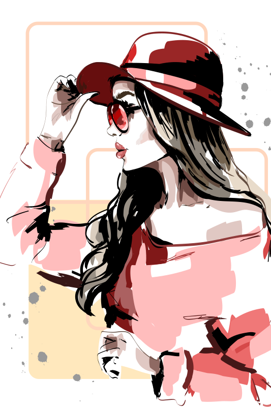 Poster para salón damas con sombrero - TenVinilo