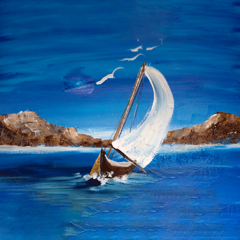 Poster para salón veleros en lienzo - TenVinilo