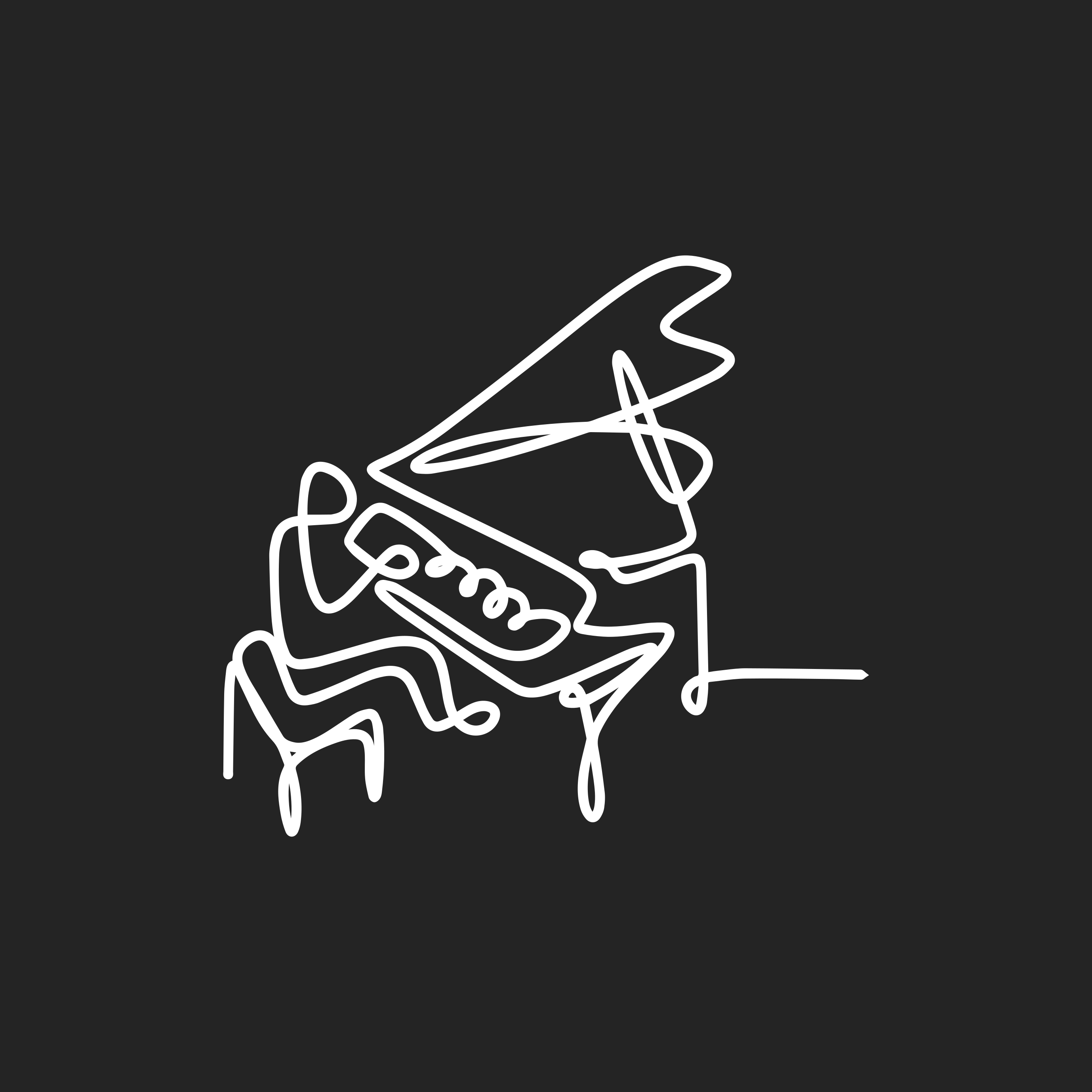 Poster para salón diseño lineal de pianista lindo - TenVinilo