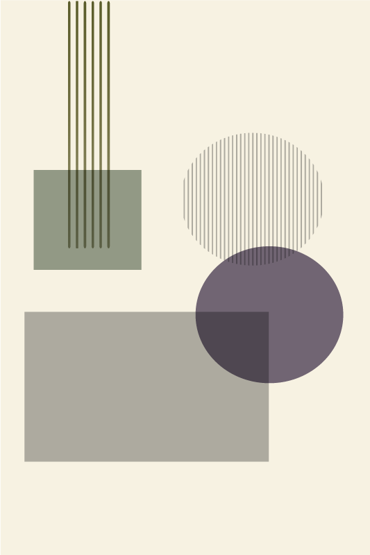 Poster para salón formas geométricas suaves - TenVinilo