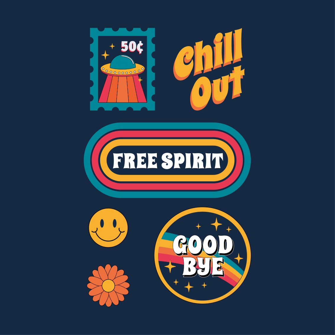 Poster para salón diversión y relax de los 70 - TenVinilo