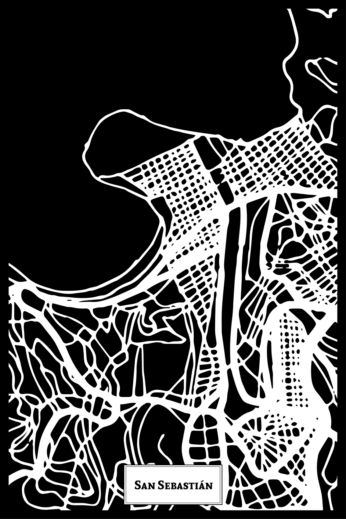 Poster para salón mapa topográfico de San Sebastián - TenVinilo