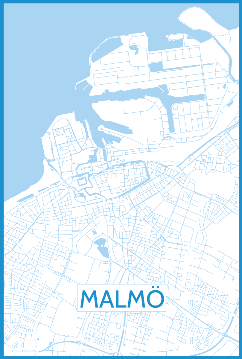 Poster para salón mapa de malmo - TenVinilo