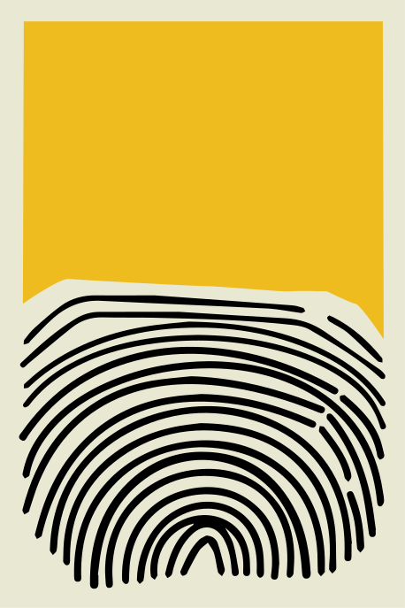 Poster para salón pintura abstracta amarilla con líneas negras - TenVinilo