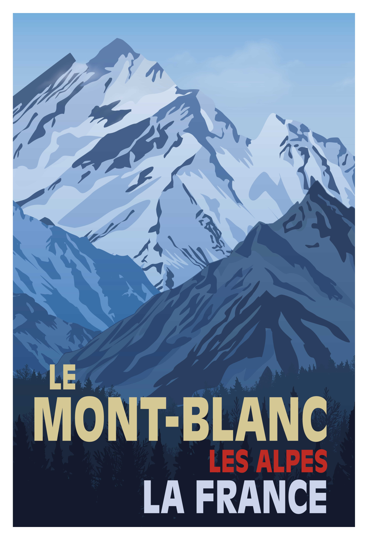 Poster para salón estilo retro Mont-Blanc - TenVinilo