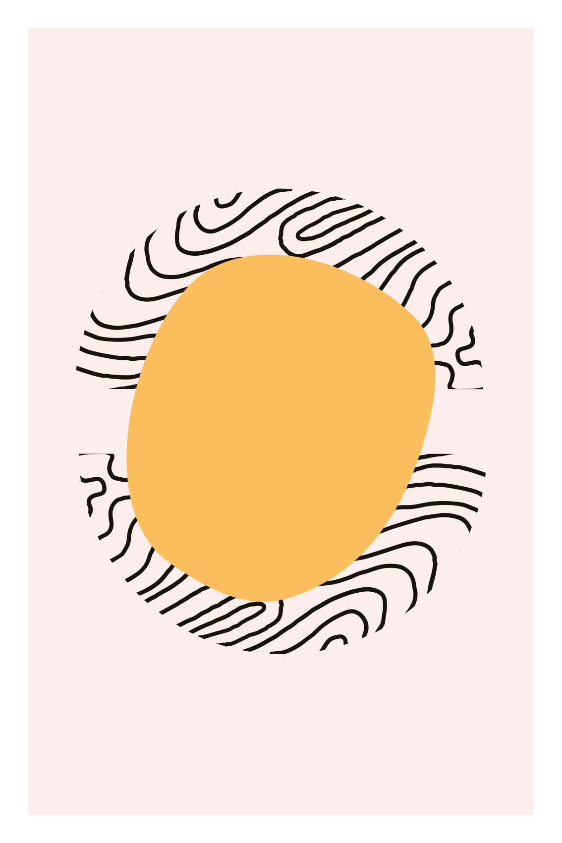 Poster para salón líneas y forma amarilla - TenVinilo