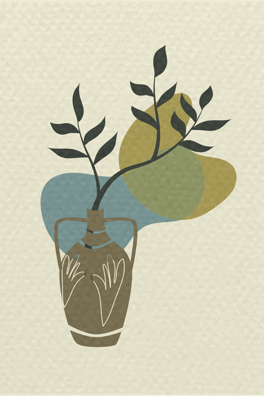 Poster para salón naturaleza minimalista japandi - TenVinilo