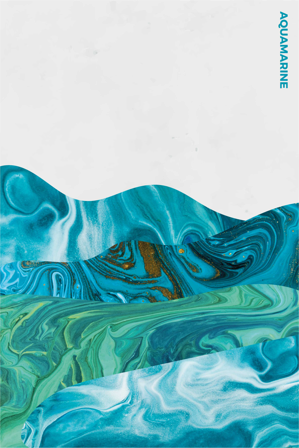 Poster para salón líneas curvas en color aguamarina - TenVinilo