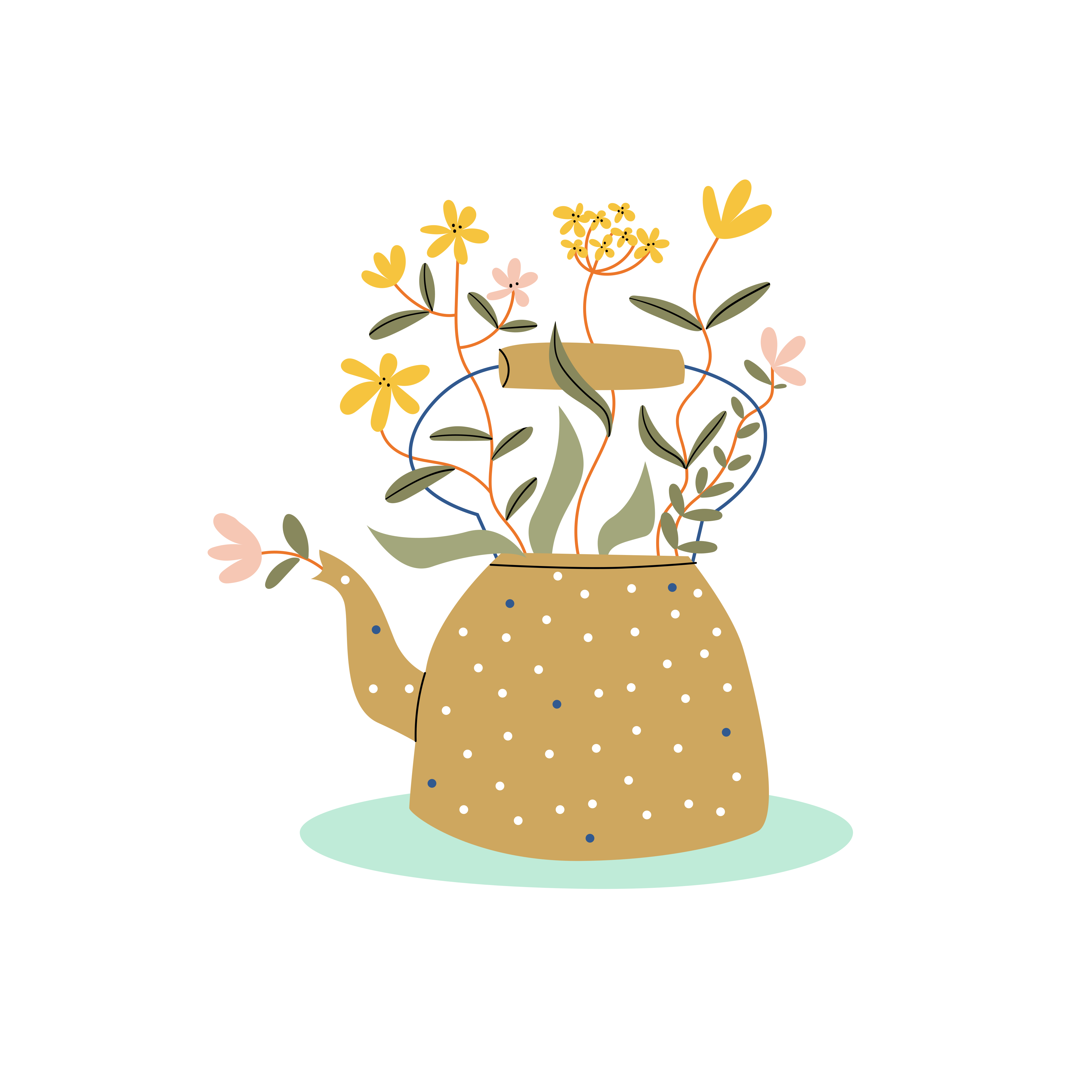 Poster flores regadera abstracta - TenVinilo