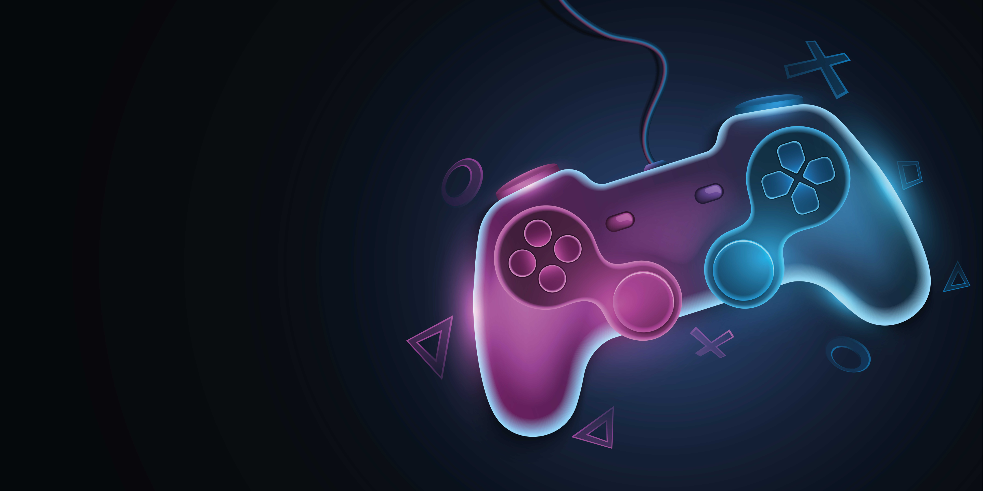 Poster videojuego gráficos de pads de neón coloridos - TenVinilo