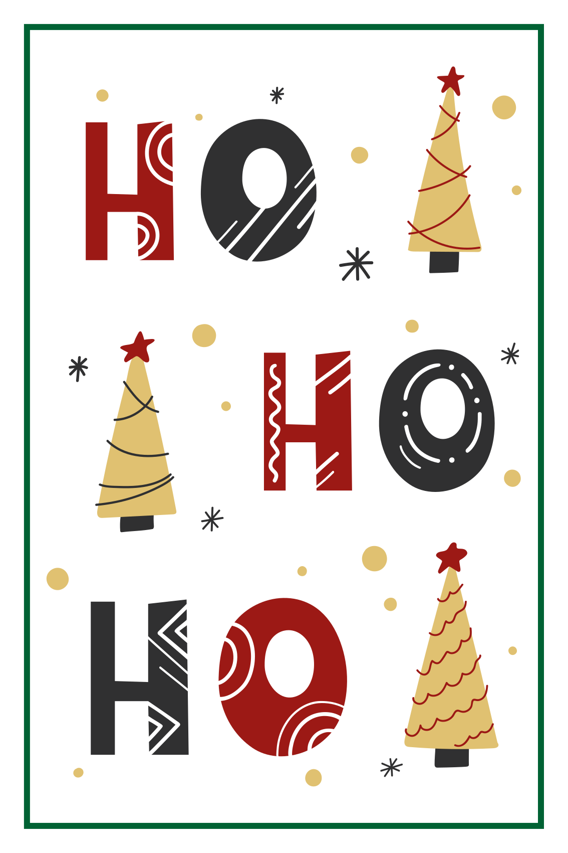 Poster de navidad diseño de texto ho ho ho navideño - TenVinilo