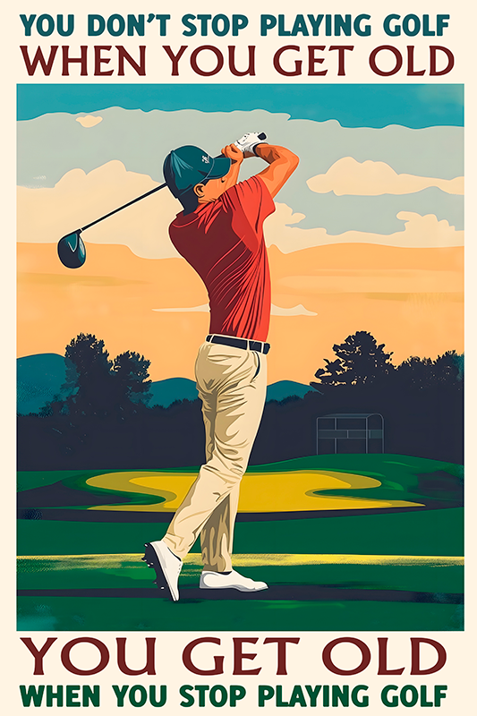 Poster deporte jugando al golf - TenVinilo