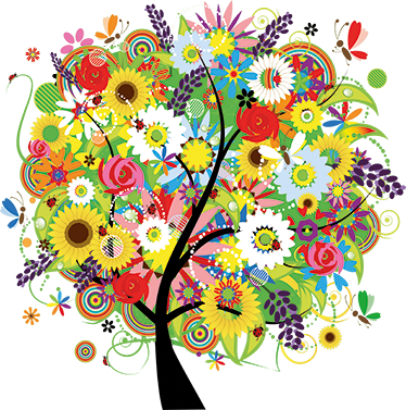 Poster árboles vinilo decorativo árbol verano - TenVinilo