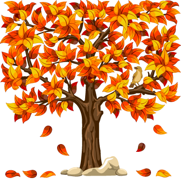 Poster árboles vinilo decorativo vegetación otoño - TenVinilo
