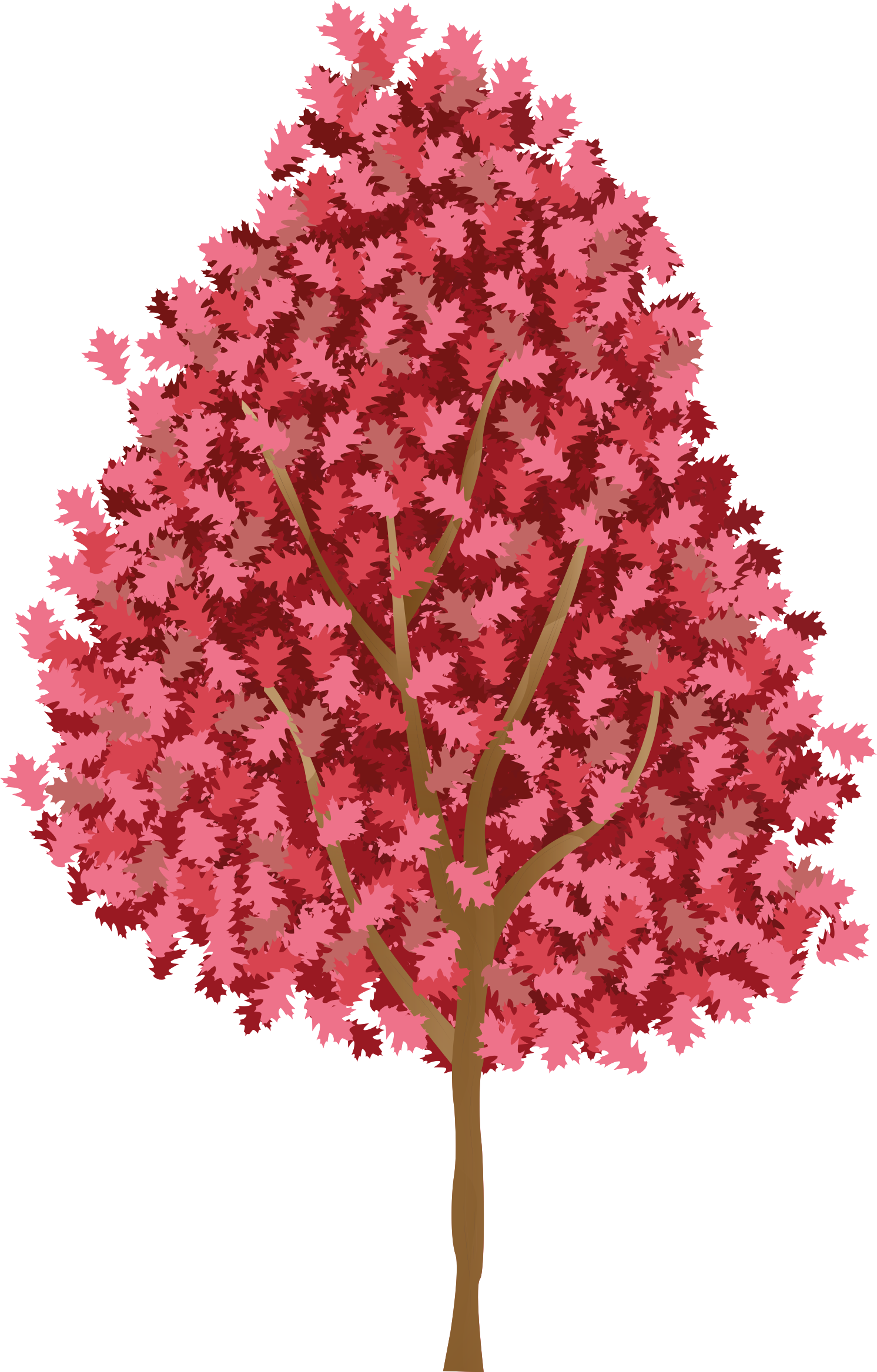 Poster árboles árbol con flores rosas - TenVinilo
