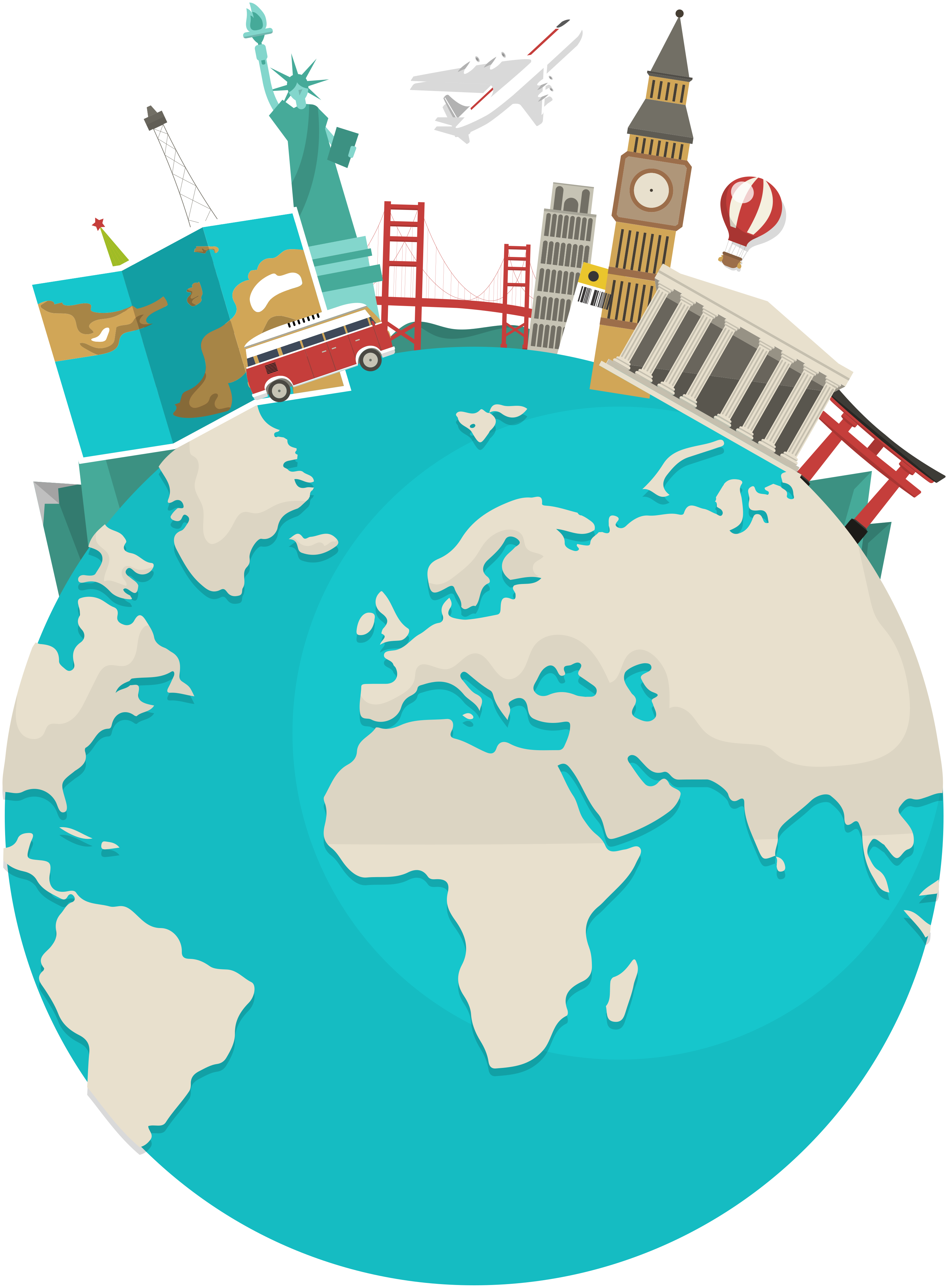 Poster mapamundi mapa turístico del mundo - TenVinilo