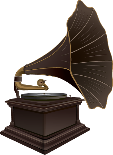 Lámina decorativa de música vinilo gramófono antiguo - TenVinilo
