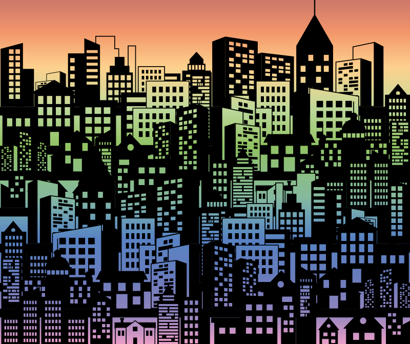 Poster paisaje sticker para puerta de armario multicolor - TenVinilo