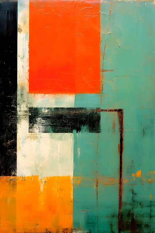 Lámina decorativa abstracta rectángulos expresionistas - TenVinilo
