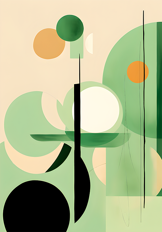 Lámina decorativa abstracta figuras verdes - TenVinilo