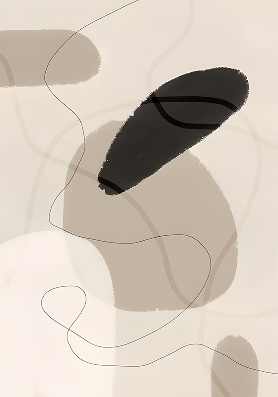 Lámina decorativa abstracta tonos y formas beige - TenVinilo