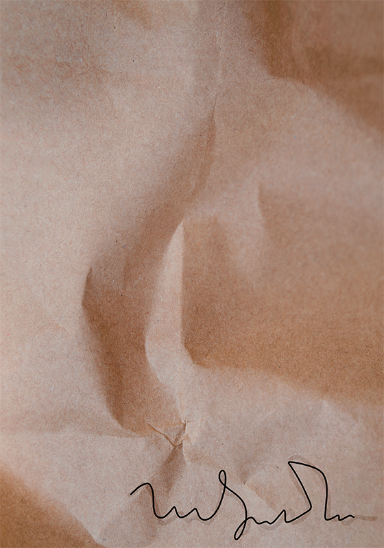 Lámina decorativa abstracta firma en papel viejo - TenVinilo
