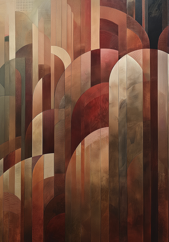 Lámina decorativa abstracta formas rojas - TenVinilo