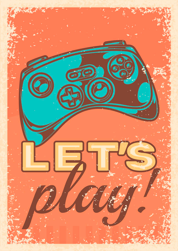 Poster videojuego estilo retro a jugar - TenVinilo