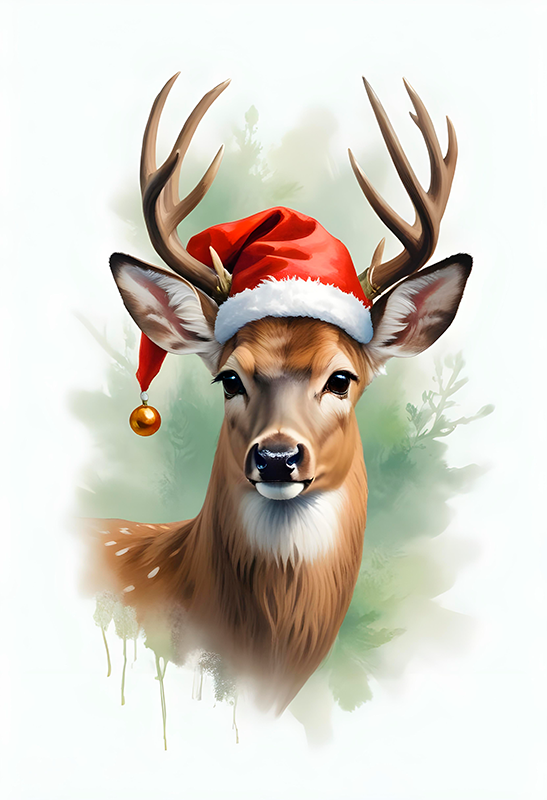 Poster de navidad reno de santa - TenVinilo