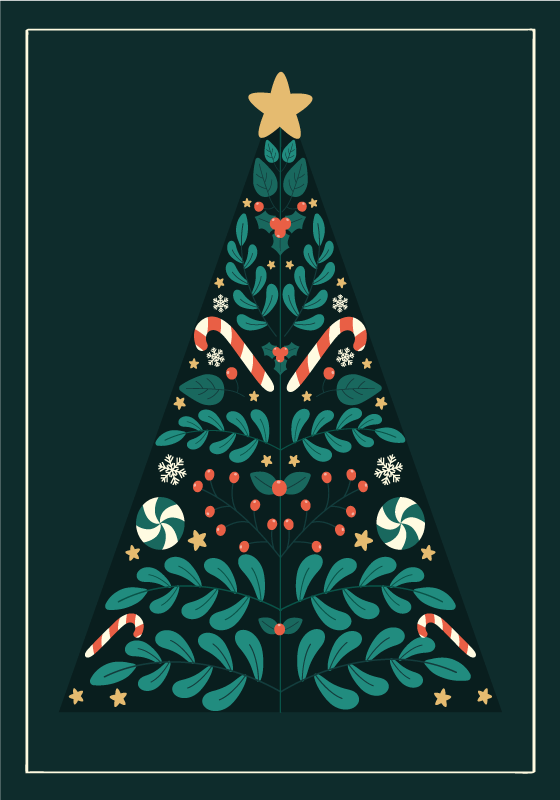 Poster de navidad Árbol de navidad - TenVinilo