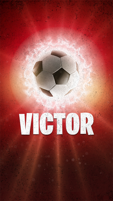 Poster fútbol bola de fuego con nombre - TenVinilo