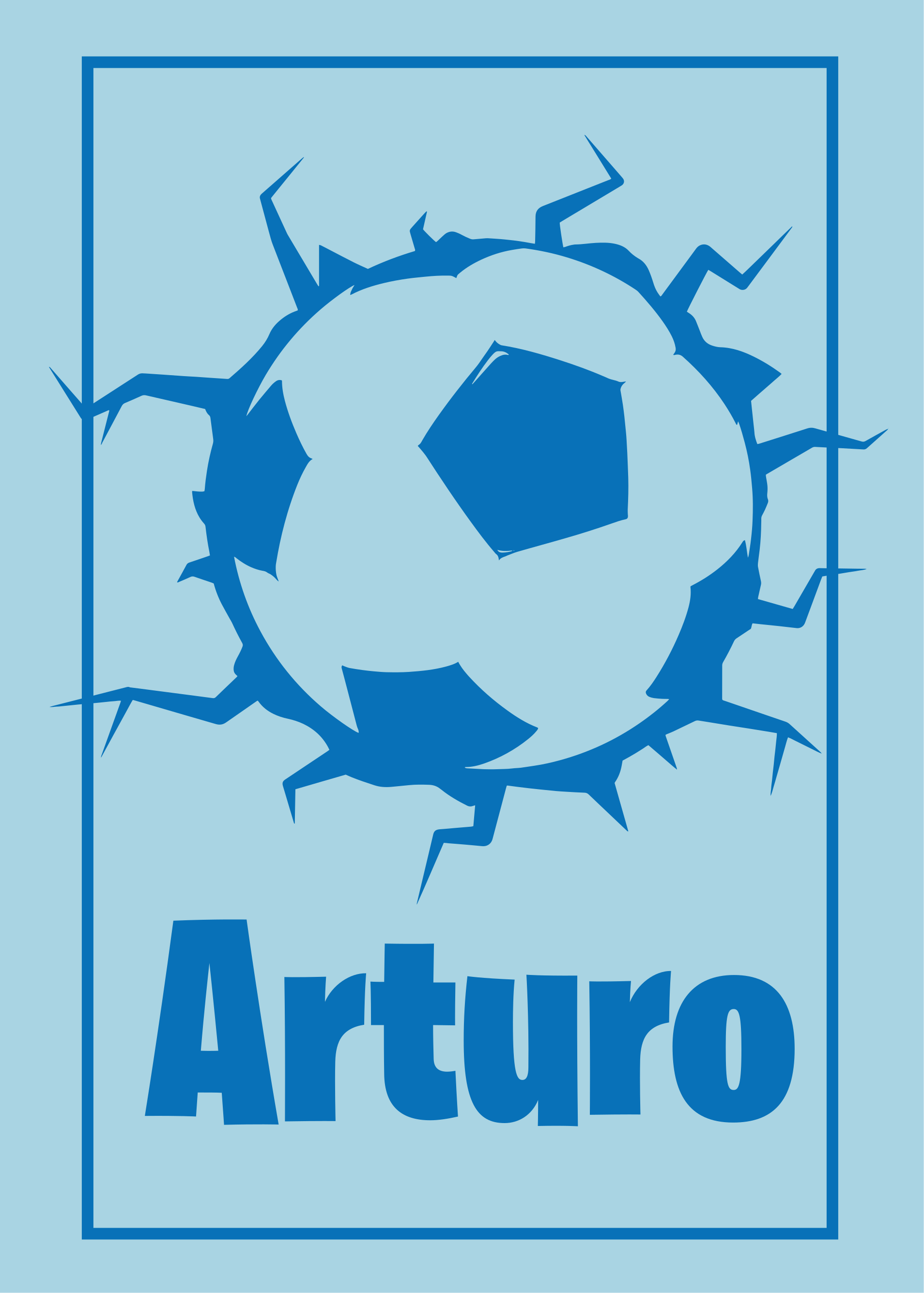 Poster fútbol pelota rompiendo la pared - TenVinilo