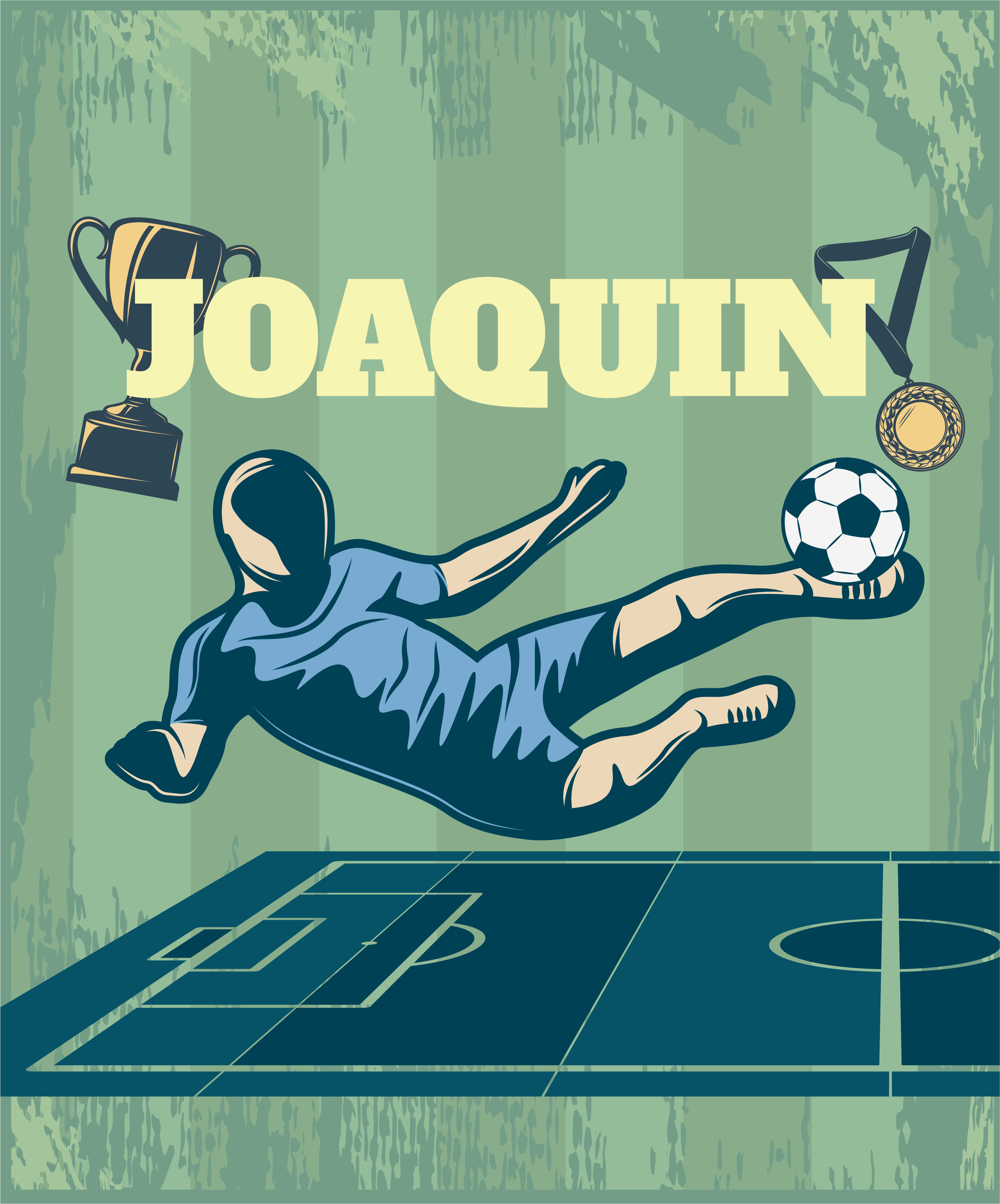 Poster fútbol con nombre - TenVinilo