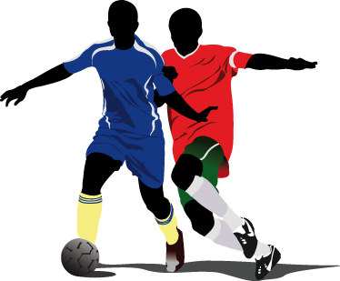 Poster fútbol vinilo juvenil enfrentamiento jugadores - TenVinilo