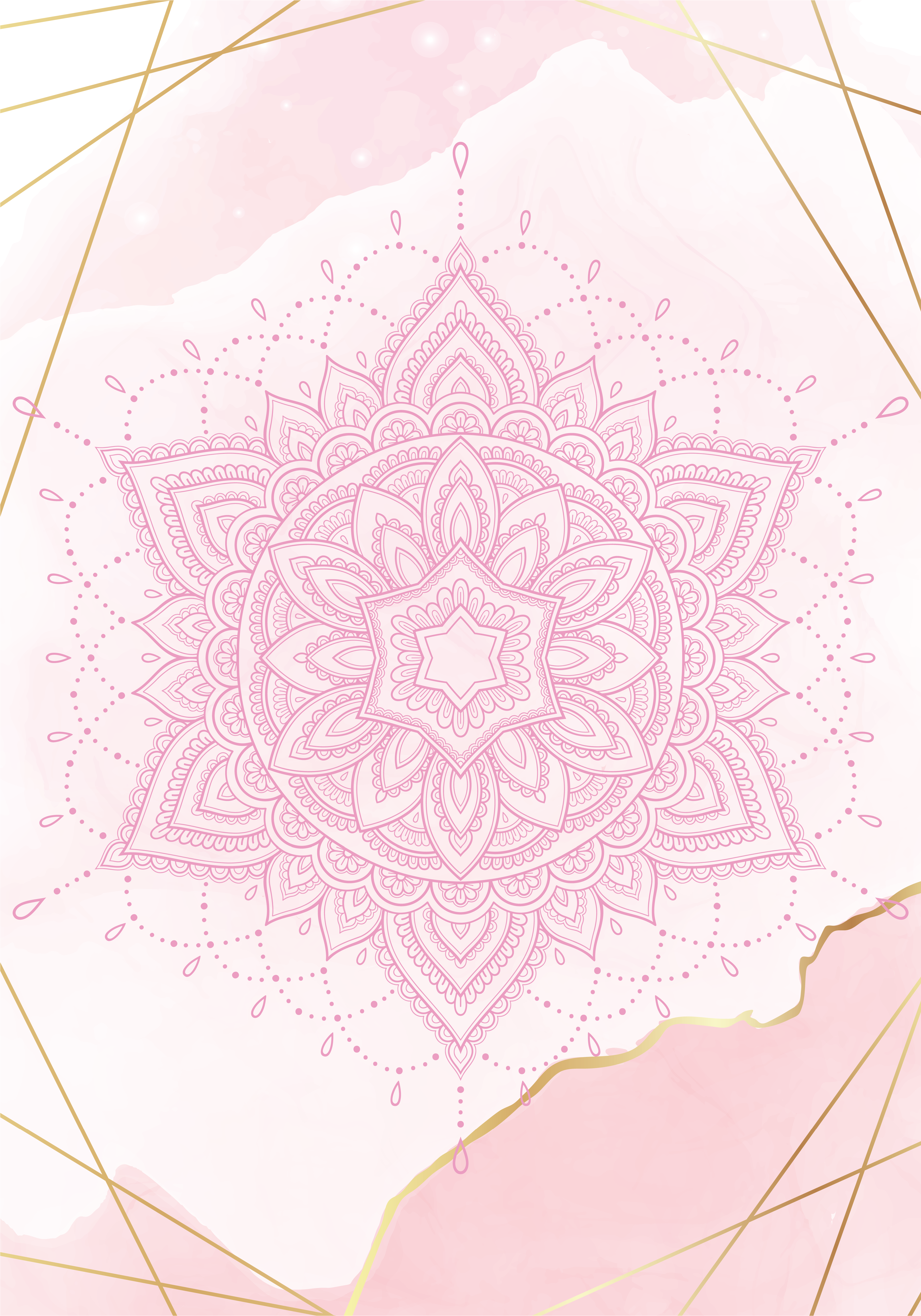 Poster zen mandala acuarela rosa - TenVinilo