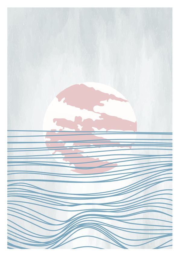 Póster mar abstracto estilo nórdico - TenVinilo