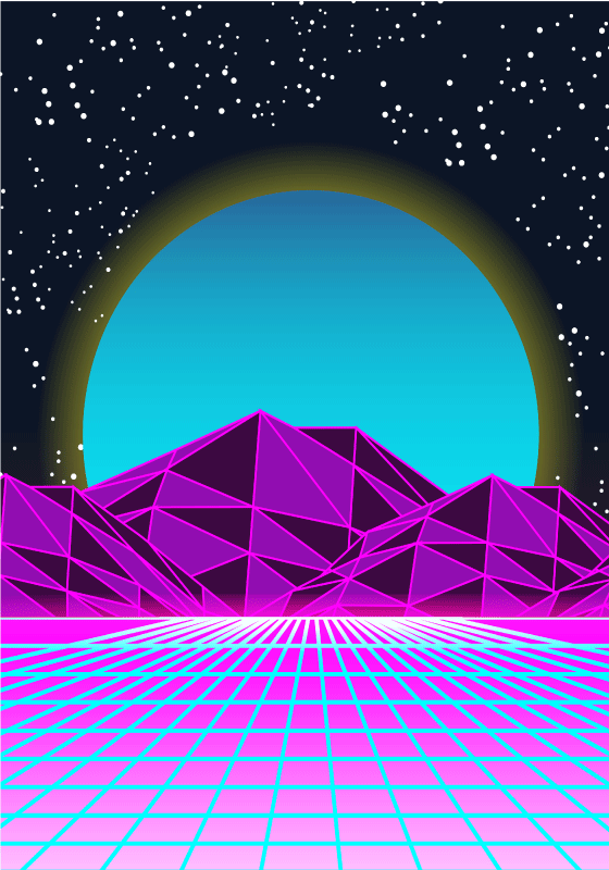 Póster colorido retrowave - TenVinilo
