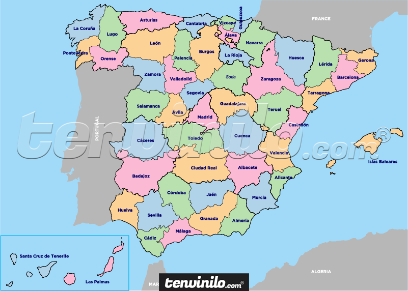 Póster educativo provincias de España - TenVinilo
