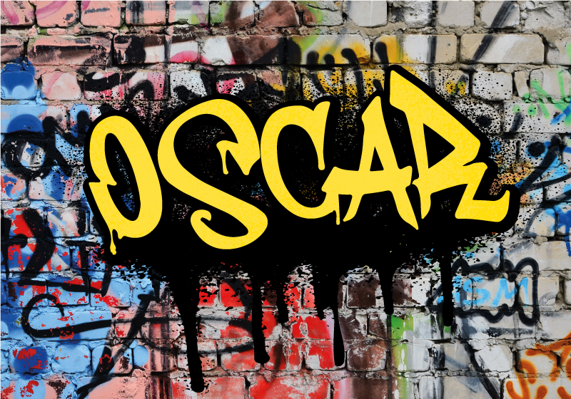 Póster graffiti artístico con nombre - TenVinilo